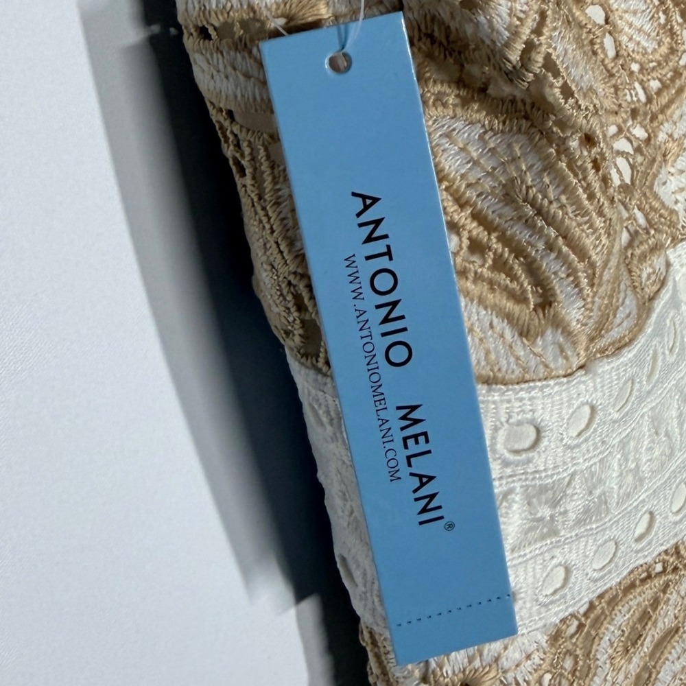 Antonio Melani Egot Lace Midi Dress Ivory Biscotti Bridal Coquette Size 6 NWT - Picture 15 of 15